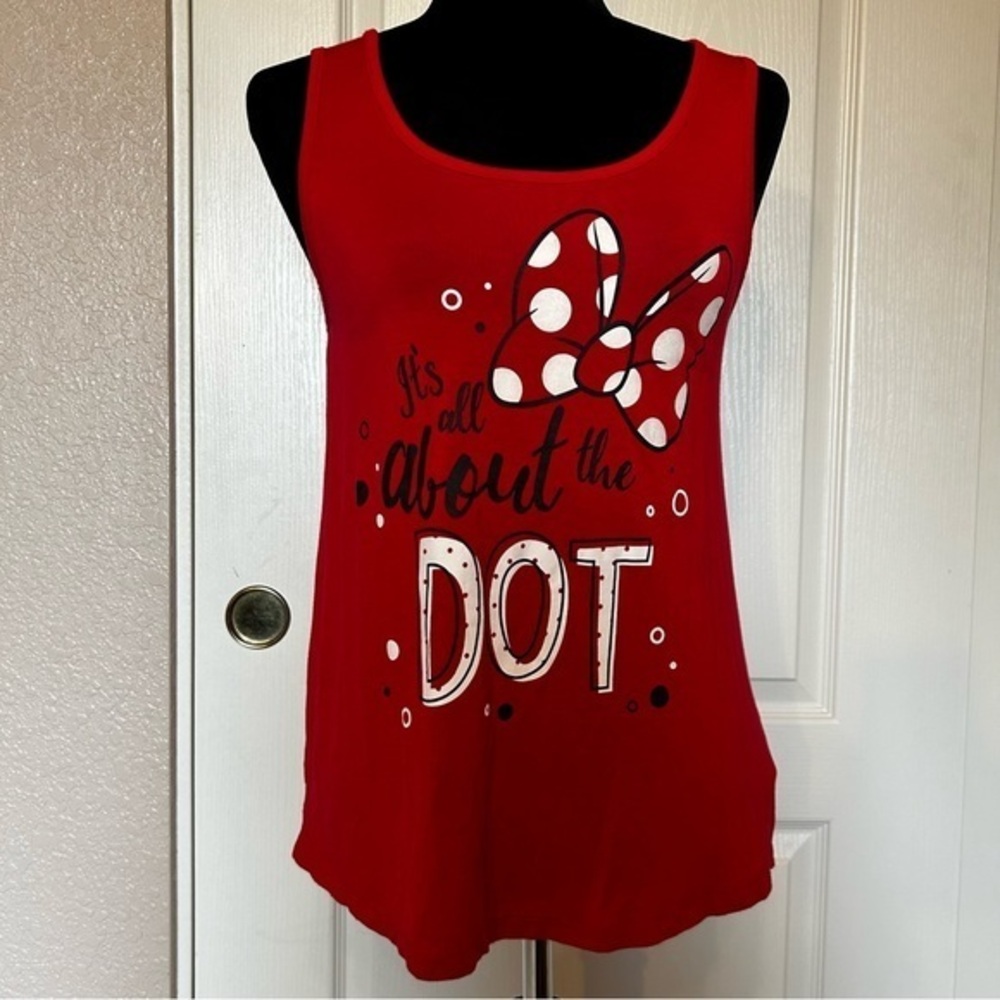 Disney Parks Minnie Mouse “It’s all about the DOT” Red Tank‎ Top Size Small